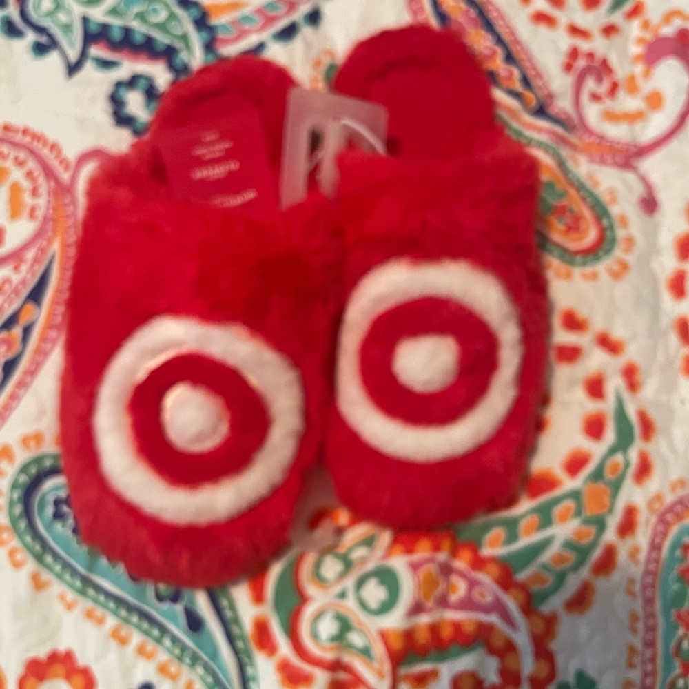 Target Red and White Cozy Slippers
